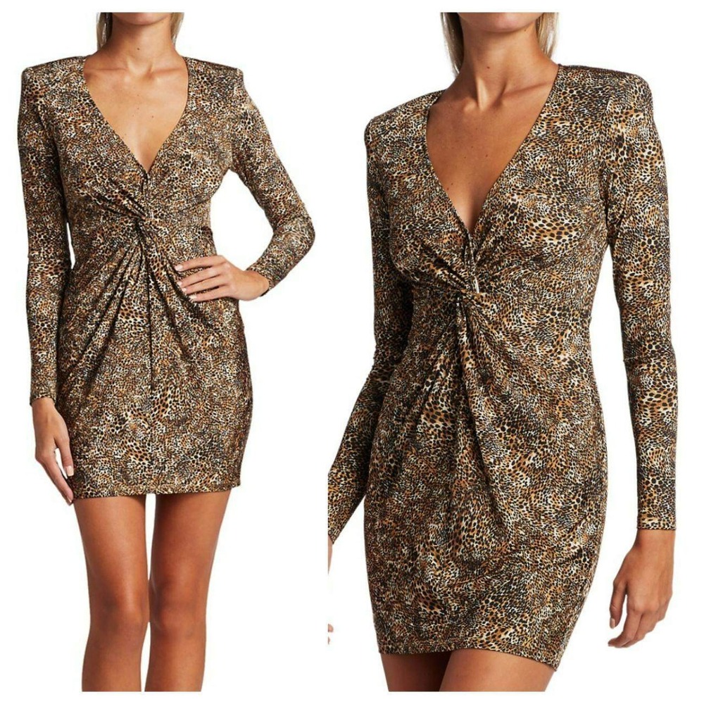 L'AGENCE Mariah Twist-Front Mini Dress